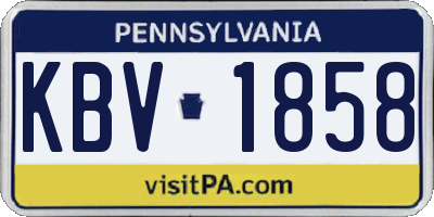 PA license plate KBV1858