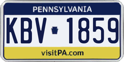 PA license plate KBV1859