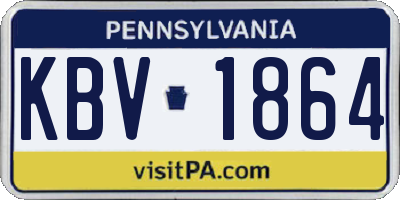 PA license plate KBV1864