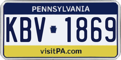 PA license plate KBV1869