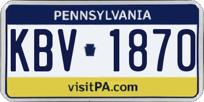 PA license plate KBV1870