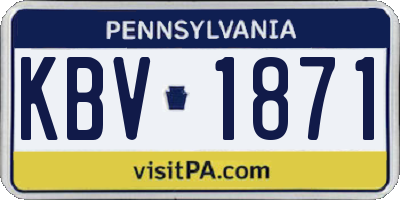 PA license plate KBV1871