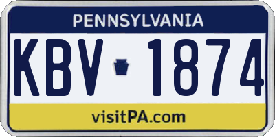 PA license plate KBV1874