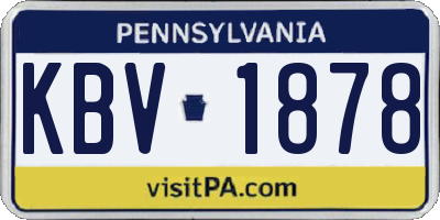 PA license plate KBV1878