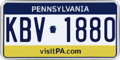 PA license plate KBV1880