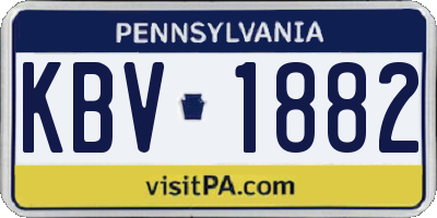 PA license plate KBV1882