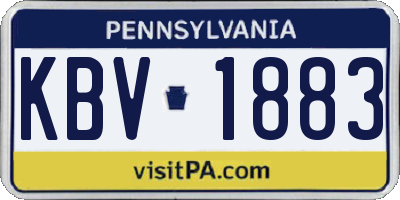 PA license plate KBV1883
