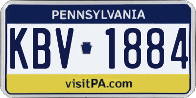 PA license plate KBV1884