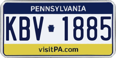 PA license plate KBV1885