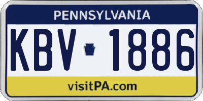 PA license plate KBV1886