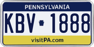 PA license plate KBV1888