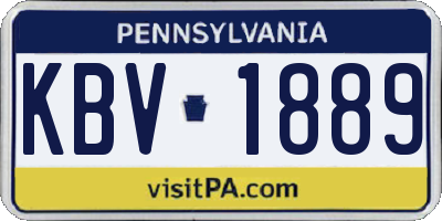 PA license plate KBV1889