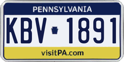PA license plate KBV1891