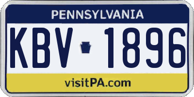 PA license plate KBV1896