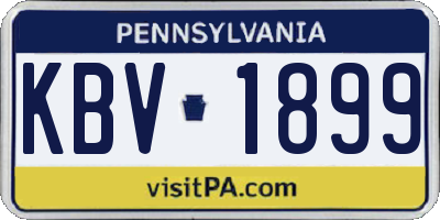 PA license plate KBV1899