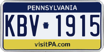 PA license plate KBV1915