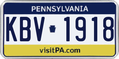 PA license plate KBV1918