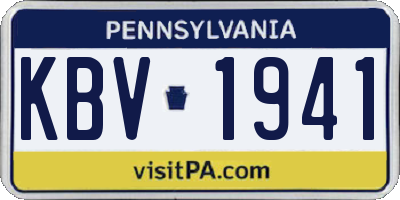 PA license plate KBV1941