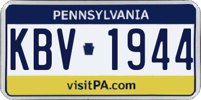 PA license plate KBV1944