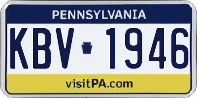 PA license plate KBV1946