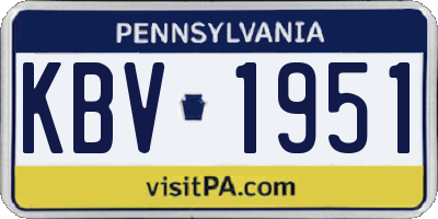PA license plate KBV1951