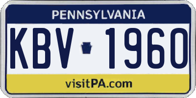PA license plate KBV1960