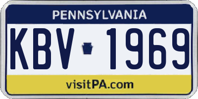 PA license plate KBV1969