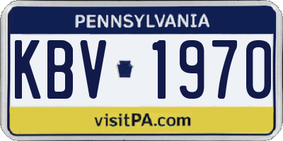 PA license plate KBV1970