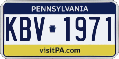 PA license plate KBV1971