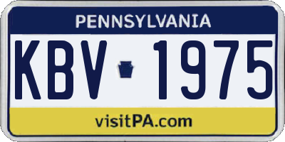 PA license plate KBV1975