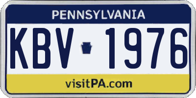 PA license plate KBV1976