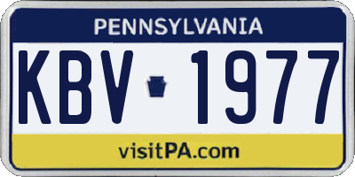 PA license plate KBV1977