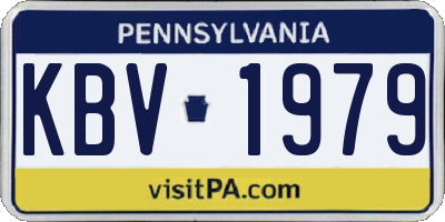 PA license plate KBV1979