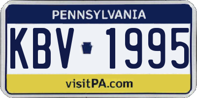 PA license plate KBV1995