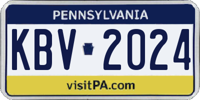 PA license plate KBV2024