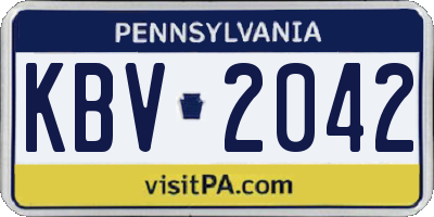 PA license plate KBV2042