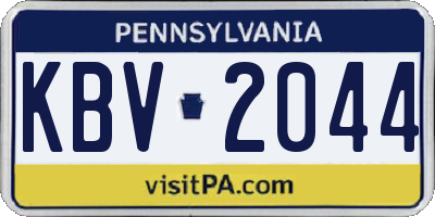PA license plate KBV2044