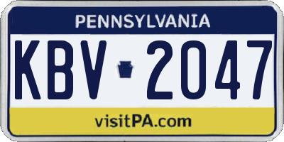 PA license plate KBV2047