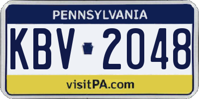PA license plate KBV2048