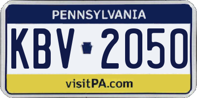 PA license plate KBV2050