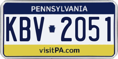 PA license plate KBV2051