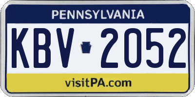 PA license plate KBV2052