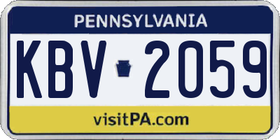 PA license plate KBV2059