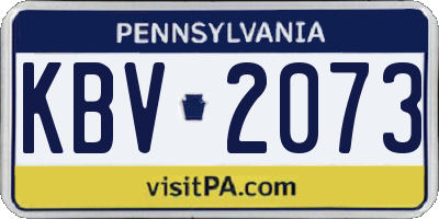 PA license plate KBV2073