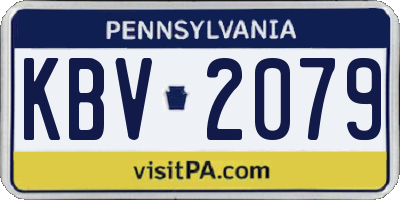 PA license plate KBV2079