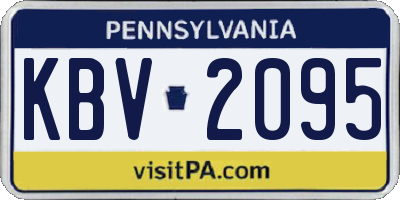 PA license plate KBV2095