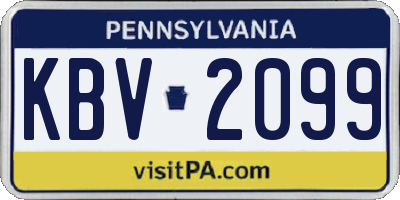 PA license plate KBV2099
