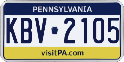 PA license plate KBV2105