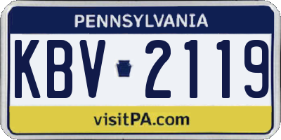 PA license plate KBV2119