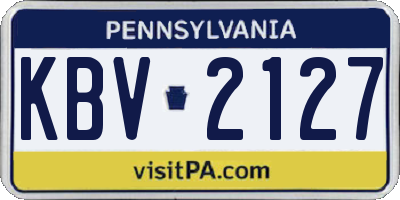 PA license plate KBV2127